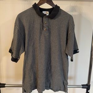Vintage 90s Men’s Black and Gray Polo Shirt size XL 100% Cotton